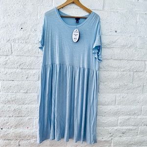 Scoop flutter sleeve cotton jersey dress. NWT size XXL